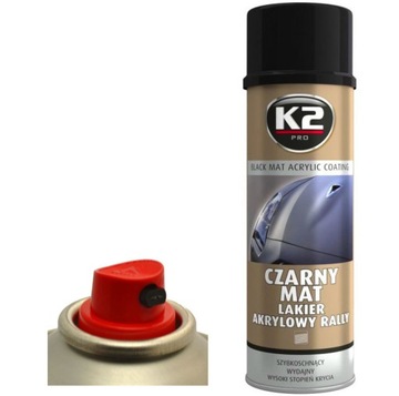 K2 Lakier CZARNY MAT AKRYLOWY SZYBKOSCHNĄCY 500 ML