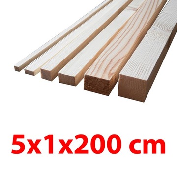 Kantówka strugana 5x1x200 cm - ŚWIERK