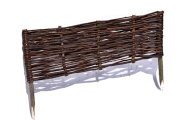Polskie obrzeże ogrodowe Płotek z wikliny Palisada Ogrodowa 60 cm x 20 cm