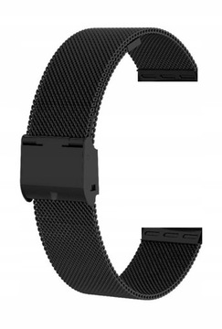 Bransoleta pasek mesh metal 22mm czarna smartwatch