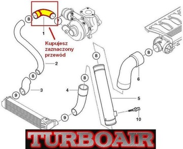 BMW 5 E39 525D 530D TRUBKA WAZ TURBO INTERCOOLER