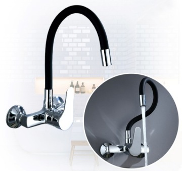НАСТЕННЫЙ ГИБКИЙ ЧЕРНЫЙ КУХОННЫЙ Смеситель ГИБКИЙ ПОДВИЖНЫЙ ДЛЯ ЧЕРНОЙ РАКОВИНЫ