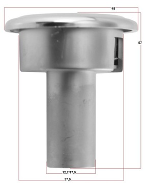 Одинарная кнопка слива унитаза со сливным клапаном