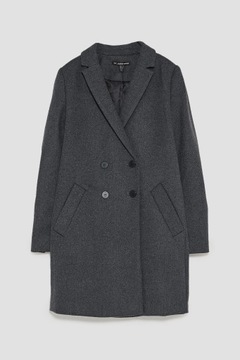 wełniany płaszcz o męskim kroju tomboy Zara XS 34