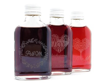 BUTELKI 100ML GRAWER Z ZAKRĘTKĄ WESELE PREZENT