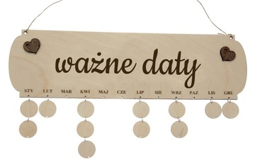 KALENDARZ PREZENT PRZYPOMINACZ DREWNIAN twój napis