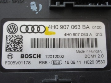 Контроллер компьютера AUDI A6 A8 BORDNETZ 4H0907063BA