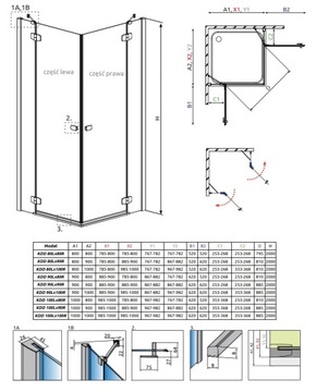 Кабина Fuenta KDD 90x80x200 Хром RADAWAY