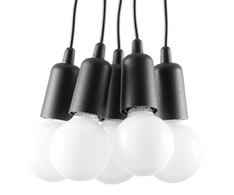 Lampa DIEGO 5 Czarna SOLLUX Oświetlenie Dla Dzieci