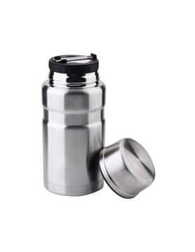 TERMOS OBIADOWY na ZUPĘ ŻYWNOŚĆ 0,75L OBIADOWY kanka 750 ml SREBRNY + ŁYŻKA