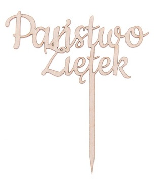 TOPPER na TORT wesele ślub ozdoby na tort MINI