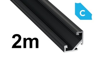 PROFIL ALUMINIOWY C NAROŻNY 2m DO TAŚM LED CZARNY
