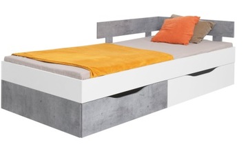 Łóżko młodzieżowe 120x200 białe + szare beton SI16