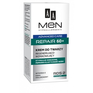 AA Men Advanced Care 60+ Регенерирующий и укрепляющий крем.