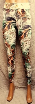 LEGGINSY GETRY KOLOROWE DAMSKIE S 36