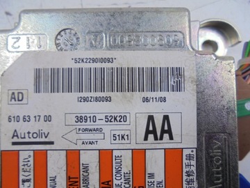 SENSOR AIRBAG 38910-52K20 SPLASH AGILA B