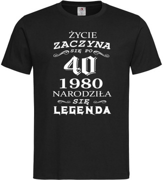 KOSZULKA ŻYCIE ZACZYNA SIĘ PO 40 20 30STCE LEGENDA