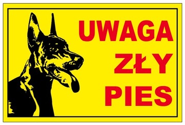 TABLICZKA ZŁY PIES 20x30 cm tablica dibond