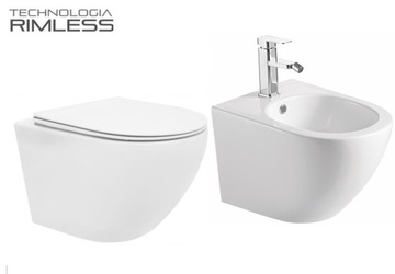 VELDMAN WC VERA RIMLESS+BIDET+DESKA PREMIUM SLIM