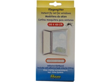 MOSKITIERA SIATKA NA OKNO BIAŁA 100X100+RZEP400CM