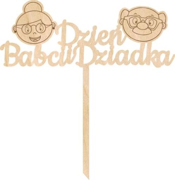 TOPPER DZIEŃ BABCI DZIADKA NAPIS OZDOBA DECOUPAGE