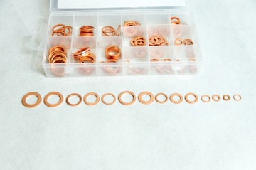 МЕДНЫЕ ШАЙБЫ УПЛОТНЕНИЯ МАСТЕРСКАЯ СТАНДАРТ МЕГА НАБОР 150 ШТ.