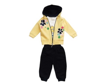 СПОРТИВНЫЙ КОМПЛЕКТ ДЛЯ ДЕВОЧЕК, БРЮКИ, СВИТШОТ, ФУТБОЛКА, размер 68