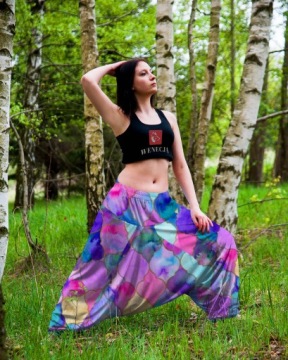 СЕРЫЕ ВАРАНТЫ Штаны Аладдин Йога витражи акварелью