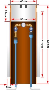 ЛЮК ВОДОМЕТРА H=1200 DN400 ЧУГУННЫЙ ЛЮК
