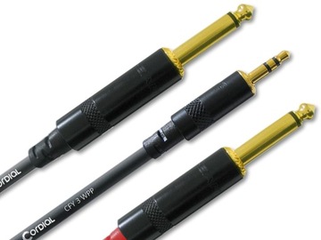 KABEL AUDIO JACK 3,5mm 2x JACK 6,3mm CORDIAL - 3m