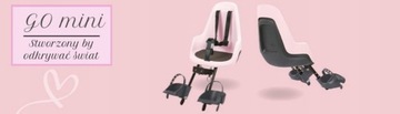 Fotelik rowerowy dla dzieci Go mini 9-15kg PRZÓD+OSŁONA+KASK Bobike