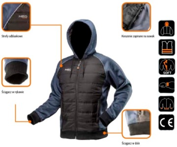 Легкая, дышащая рабочая толстовка с капюшоном NEO S/48