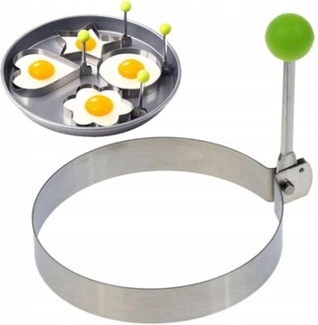 4 формочки для жареных яиц СТАЛЬНОЕ КОЛЕСО ЦВЕТОК СЕРДЦЕ ЗВЕЗДА ЖАРКА