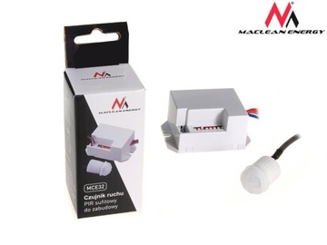 PIR ДАТЧИК ДВИЖЕНИЯ 230 В СВЕТОДИОДНЫЙ С МИНИ-ДЕТЕКТОРОМ БЫДГОЩ