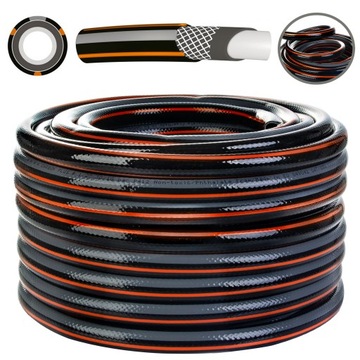 Wąż ogrodowy 4 warstwowy Carbon Plus 1/2'' 20m PRODUKT POLSKI Czarny