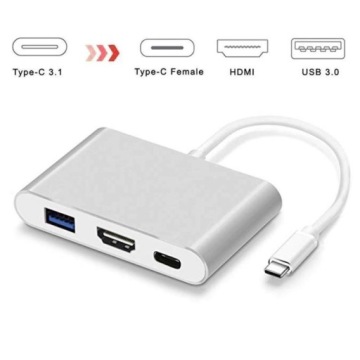 АДАПТЕР 3-в-1 USB-C + USB 3.1 + кабель HDMI 4K