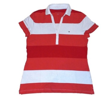 TOMMY HILFIGER BLUZKA KOSZULKA POLO M L PASKI