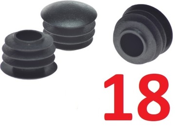 zaślepka fi 18 zaślepki na rurę korki czarne 100sz