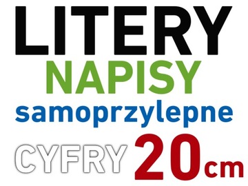 LITERY i CYFRY SAMOPRZYLEPNE naklejki literki 20cm