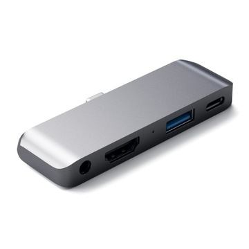 Satechi Aluminium Mobile Pro Hub USB-C 60W, 4K HDMI, USB-A 3.0, jack port
