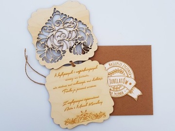 Деревянная свадебная/юбилейная открытка