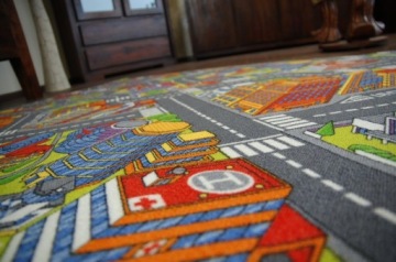 Ковер детский BIG CITY STREETS серый CITY ROADS ROUNDABOUT STREETS 100х250 см