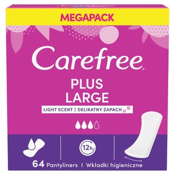 Carefree Plus Large wkładki higieniczne Light Scent 64szt.