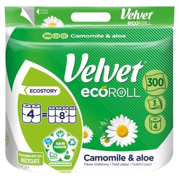 Velvet ecoRoll papier toaletowy Rumianek i Aloes 4
