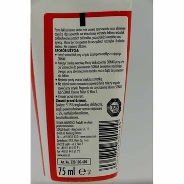 609255 SONAX ТУБИК С ЛЕГКОЙ АБРАЗИВНОЙ ПАСТОЙ, 75 МЛ SONAX