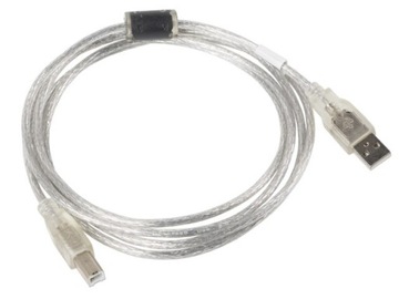 Кабель USB 2.0 Lanberg AM-BM Ferrite 3м прозрачный