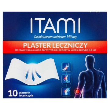 Itami, plastry lecznicze, 140 mg - 10 sztuk, Stada