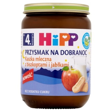 HiPP Біо Ласощі на добраніч Кашка молочна з печивом і яблуками по 4.