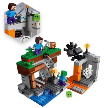 LEGO Minecraft 21166 Заброшенная шахта Стив Зомби Паук 248 кирпичей 7+