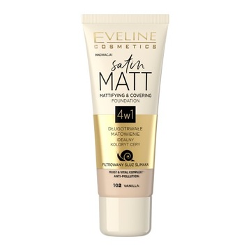 EVELINE SATIN MATT 4w1 Podkład - 102 VANILLA 30ml